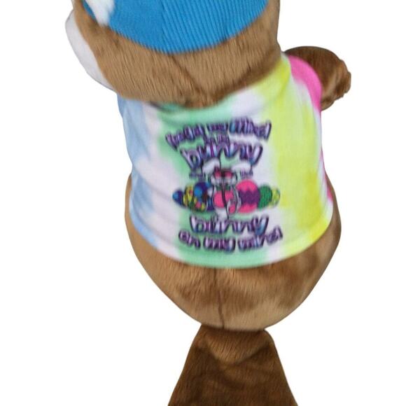 Buc-ee's Easter Bunny Plush 12" Beaver Toy Stuffie Stuffed Animal 2022 Tye Dye - Picture 4 of 9